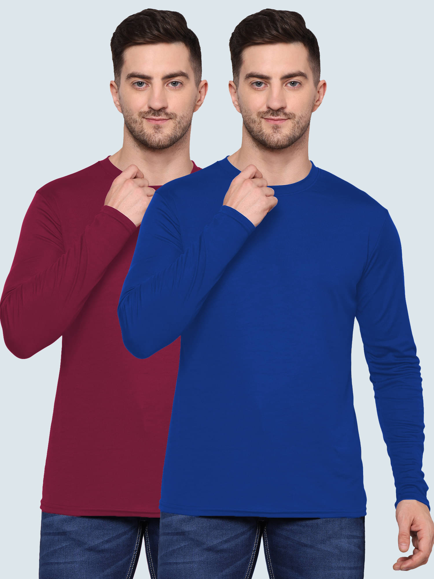 TQH Polyester Regular Fit Solid Full Sleeves Men's Round T-Shirt - Multicolor13 ( Pack of 2 ) TQH Polyester Regular Fit Solid Full Sleeves Men's Round T-Shirt - Multicolor13 ( Pack of 2 )