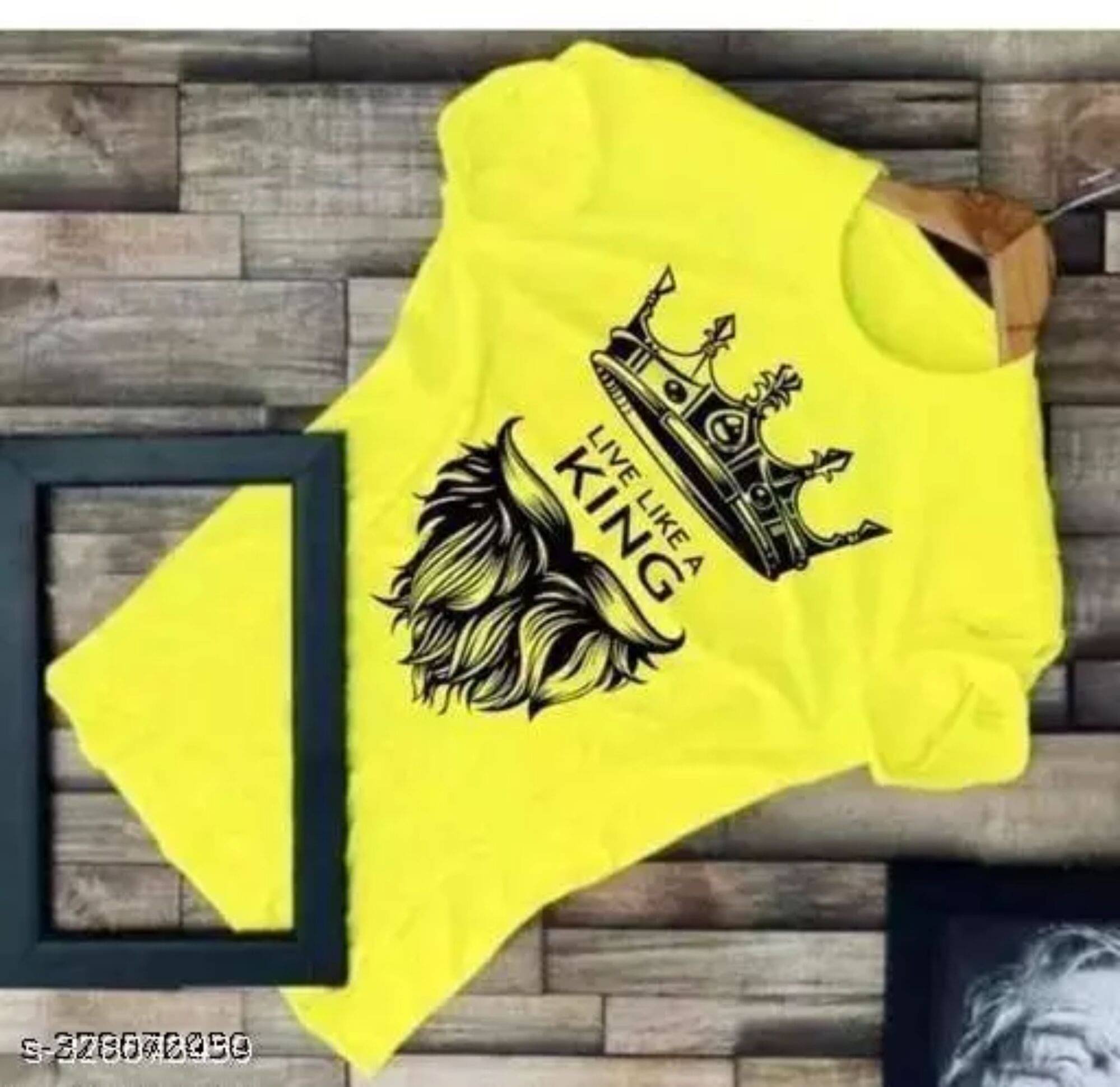TREND SKY Polyester Regular Fit Printed Half Sleeves Men's Round T-Shirt - Yellow ( Pack of 1 ) TREND SKY Polyester Regular Fit Printed Half Sleeves Men's Round T-Shirt - Yellow ( Pack of 1 )