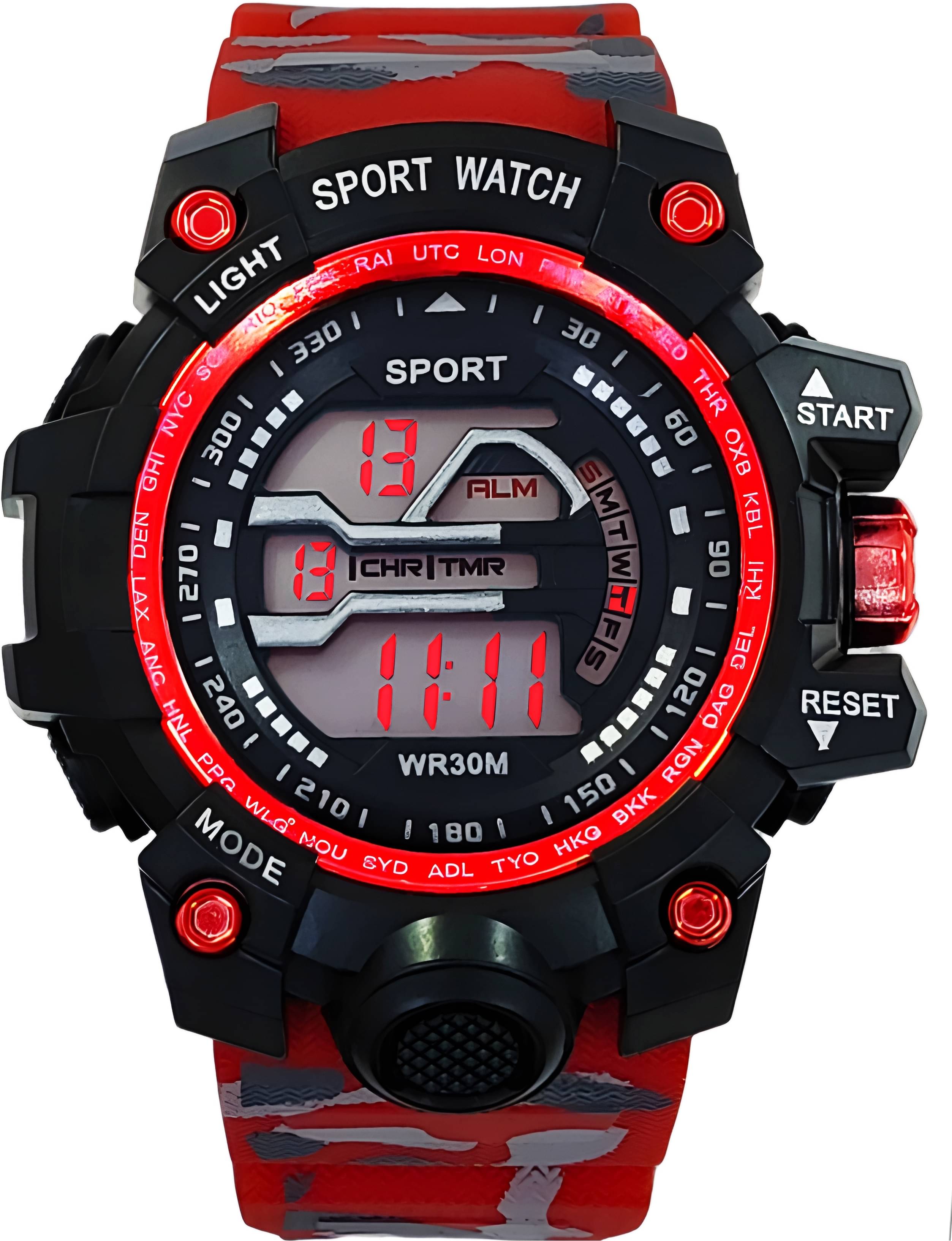     			Trex Red Silicon Digital Men's Watch