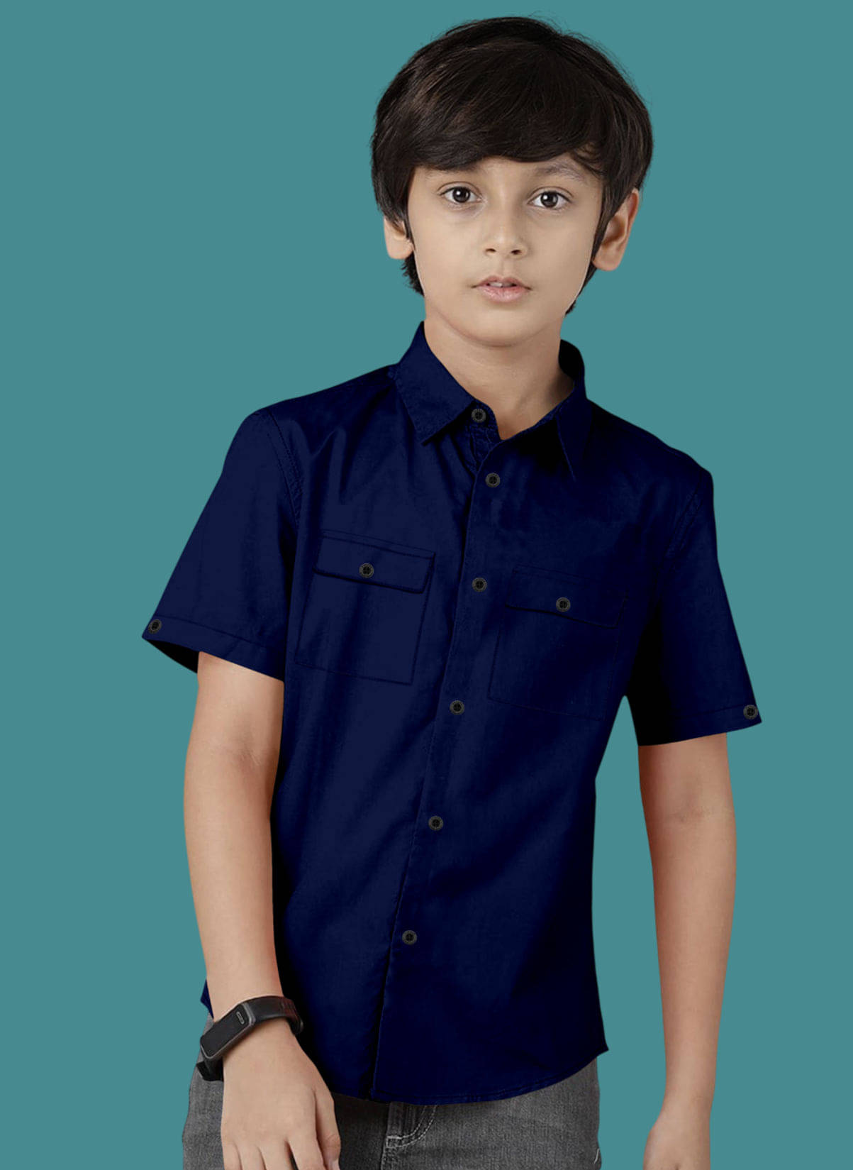 VTEXX Pack of 1 Boys Cotton Blend Half Sleeves Shirt ( Navy ) VTEXX Pack of 1 Boys Cotton Blend Half Sleeves Shirt ( Navy )