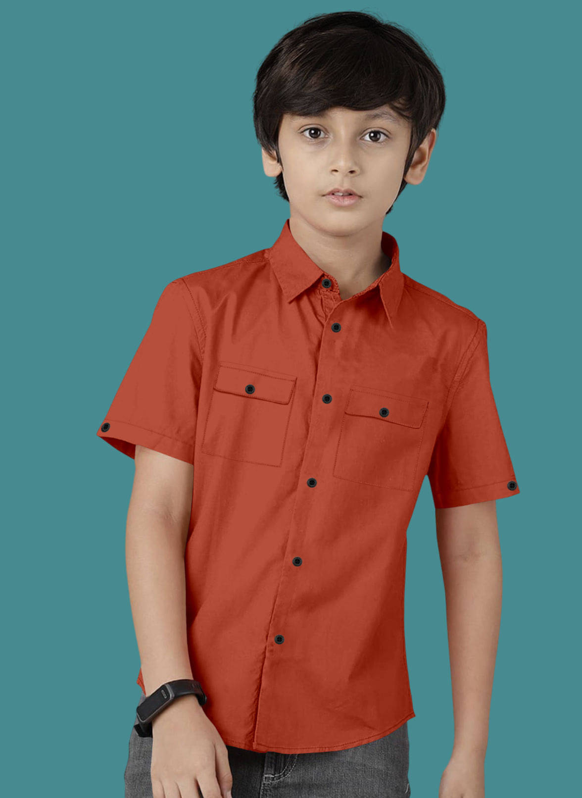 VTEXX Pack of 1 Boys Cotton Blend Half Sleeves Shirt ( Orange ) VTEXX Pack of 1 Boys Cotton Blend Half Sleeves Shirt ( Orange )