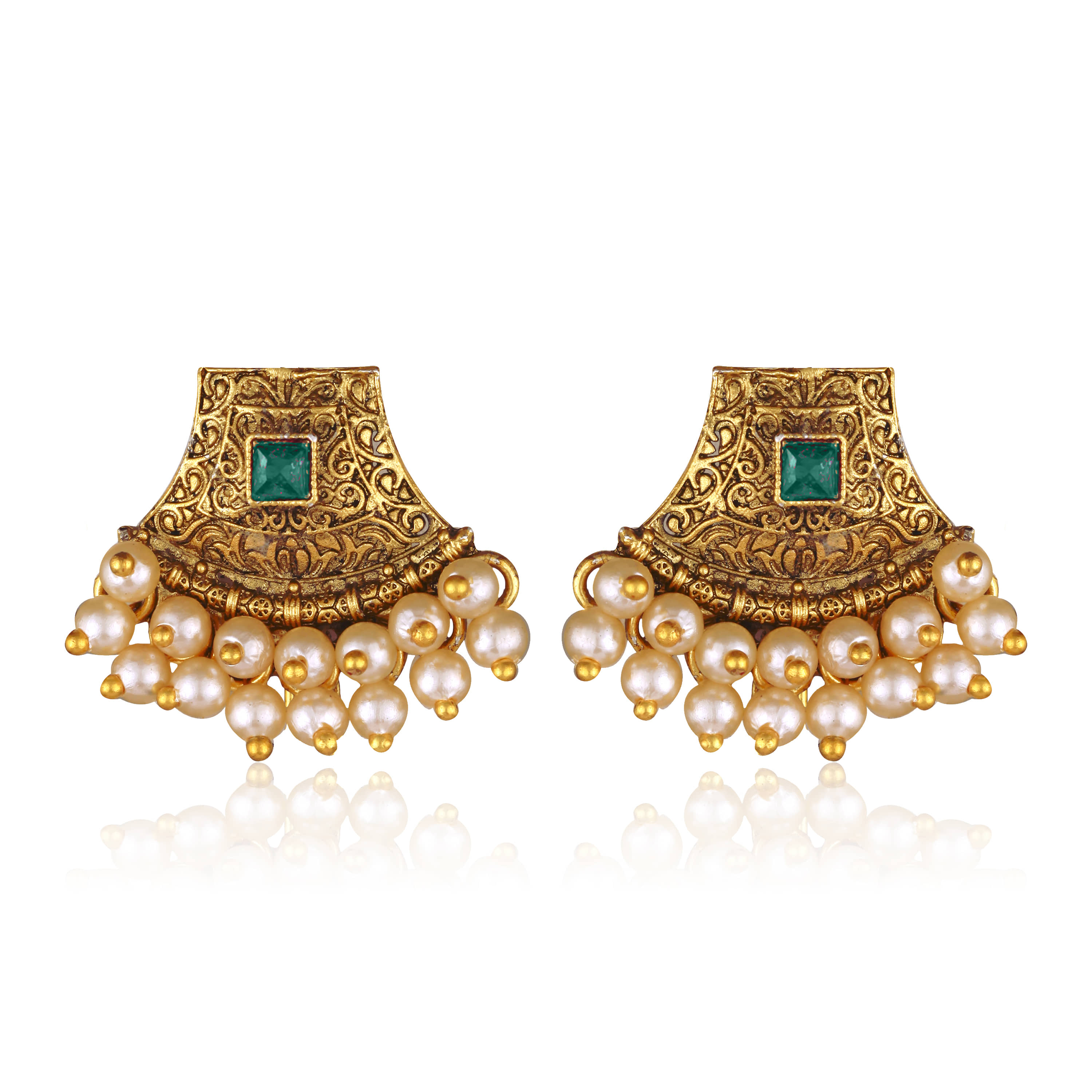 Vighnaharta Green Chandbalis Earrings ( Pack of 1 ) - Earrings | Buy online on ZillyBuy