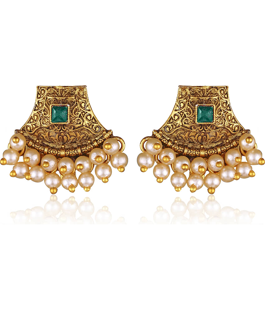Vighnaharta Green Chandbalis Earrings ( Pack of 1 ) - Earrings | Buy online on ZillyBuy