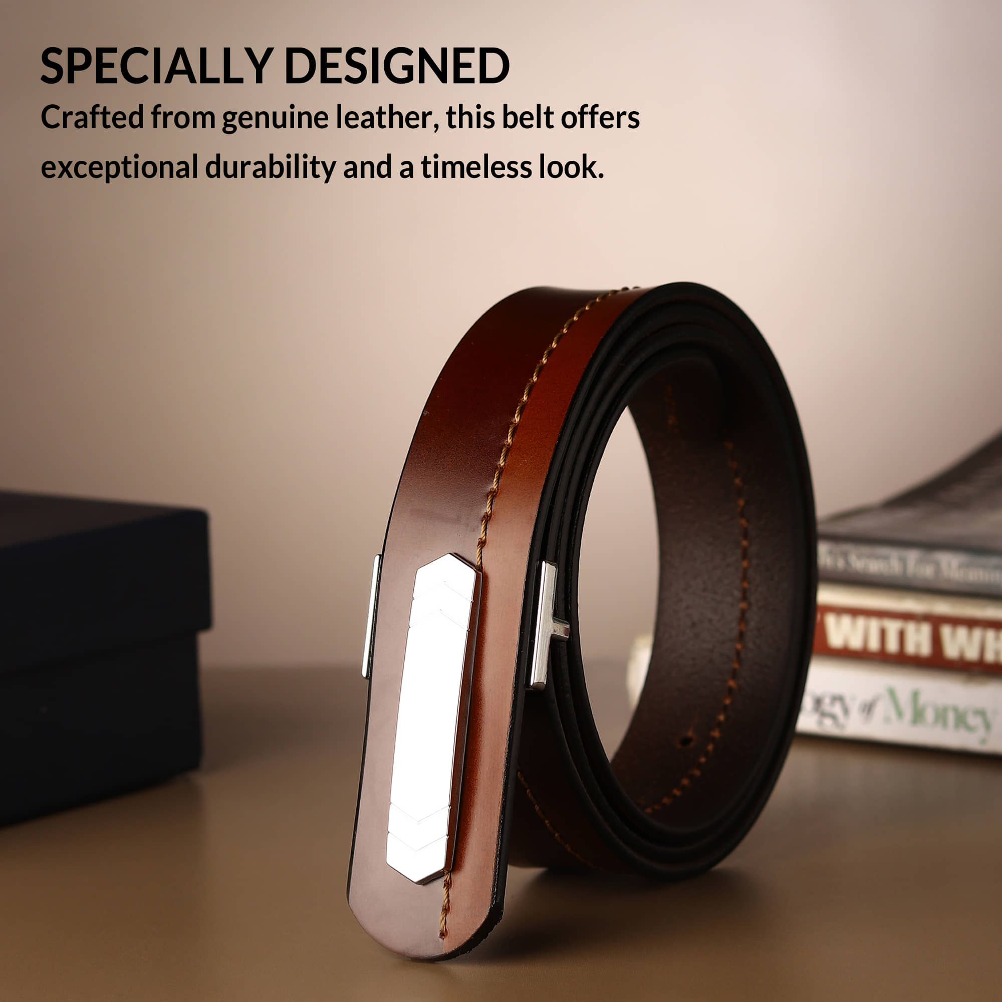 WARCKS - Brown 100% Leather Men's Formal Belt ( Pack of 1 )