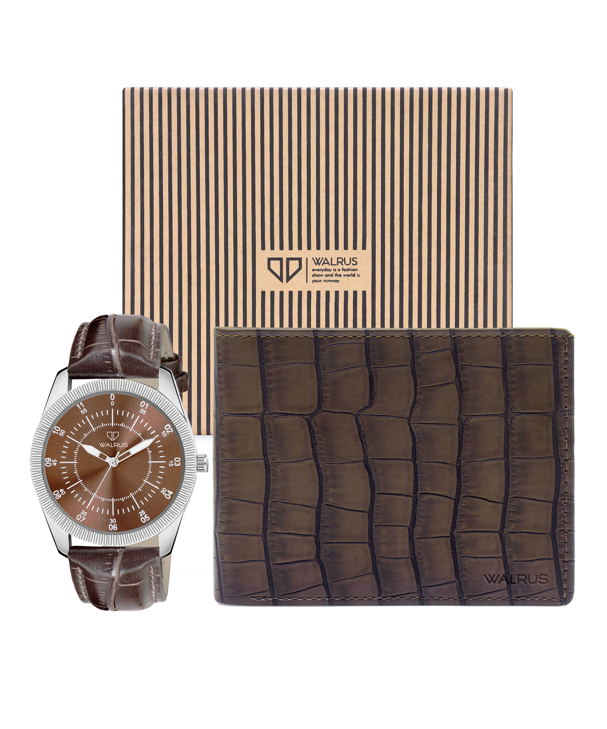     			Walrus Brown PU Analog Men's Watch