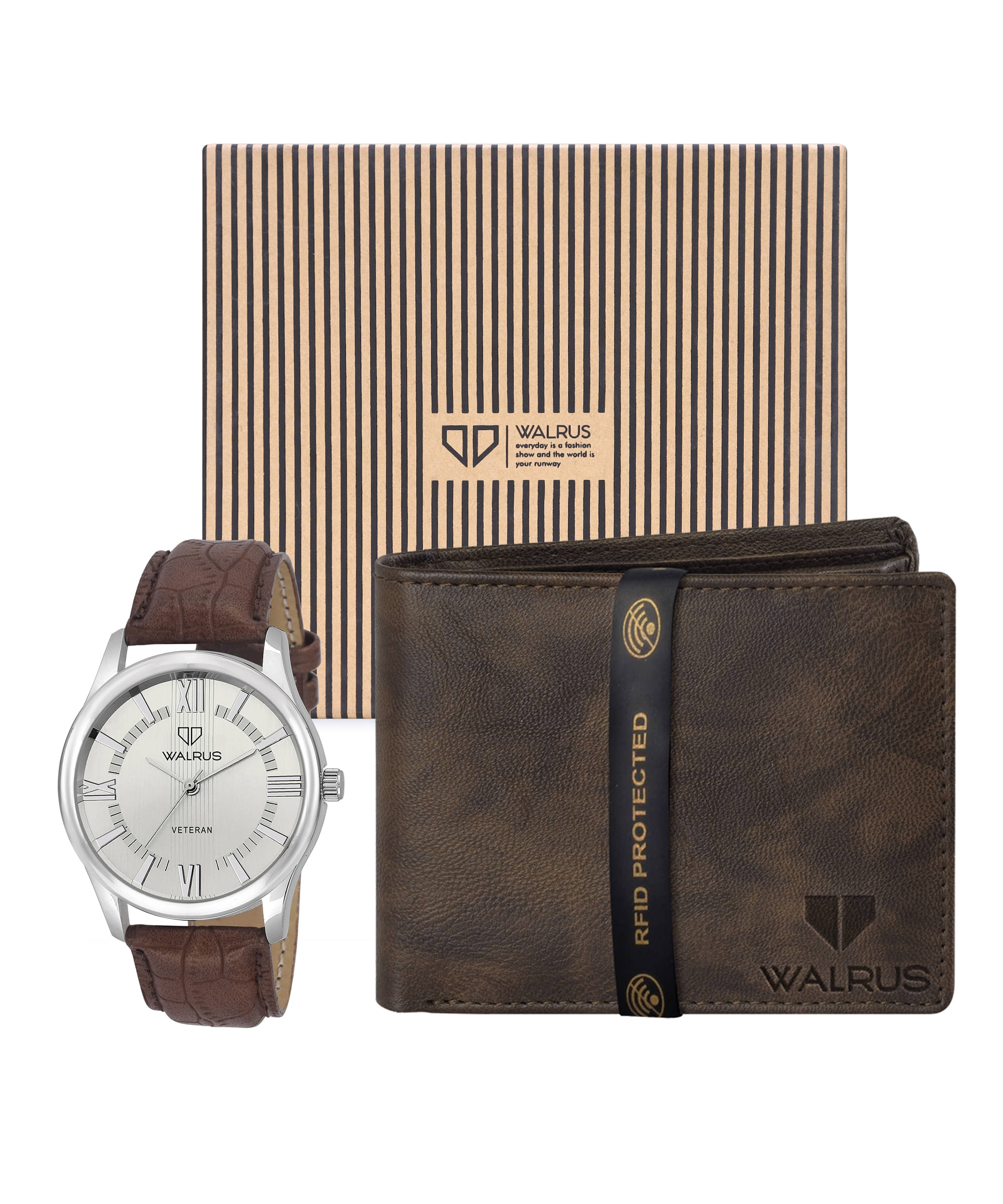     			Walrus Brown PU Analog Men's Watch