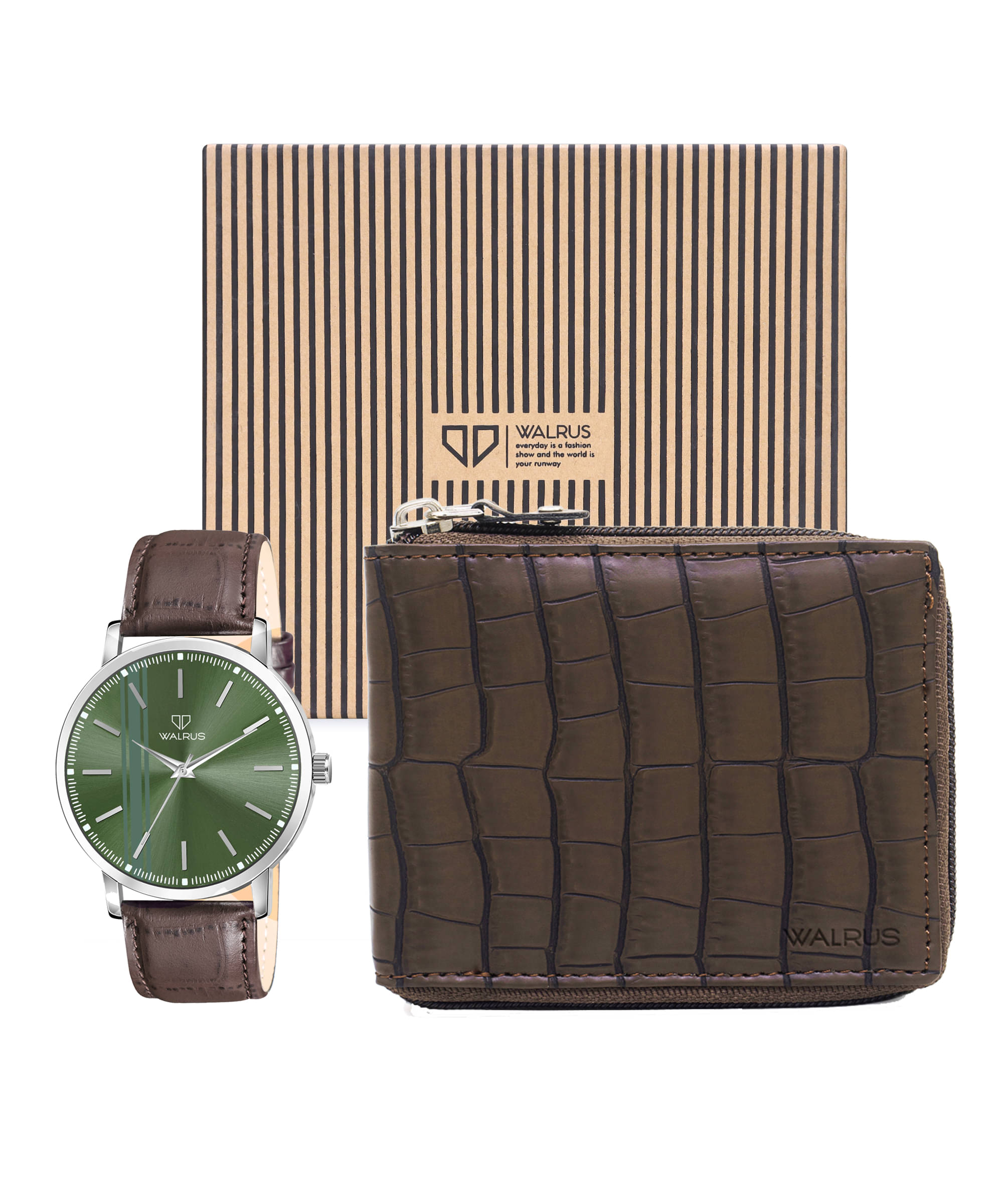     			Walrus Brown PU Analog Men's Watch
