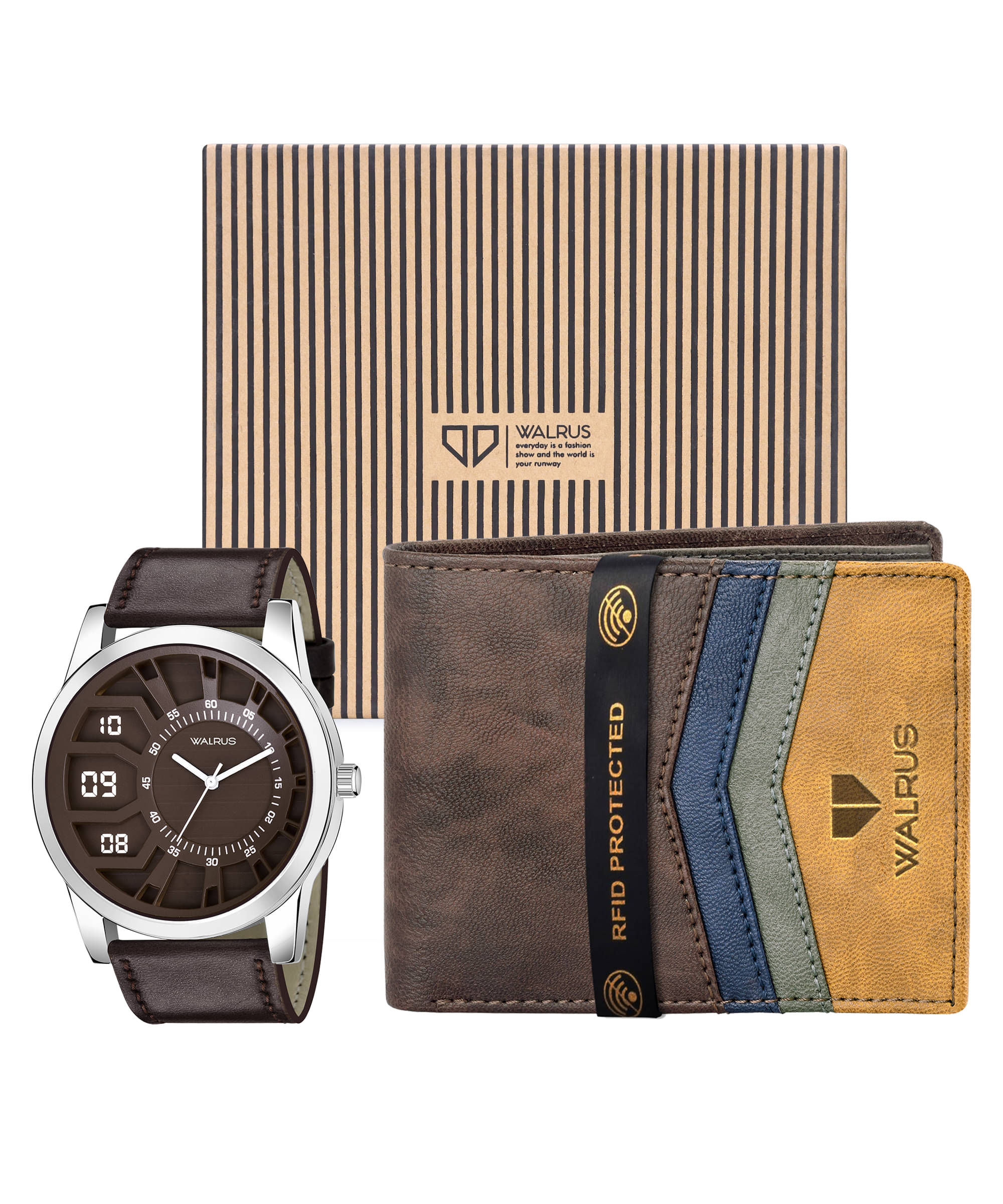     			Walrus Brown PU Analog Men's Watch