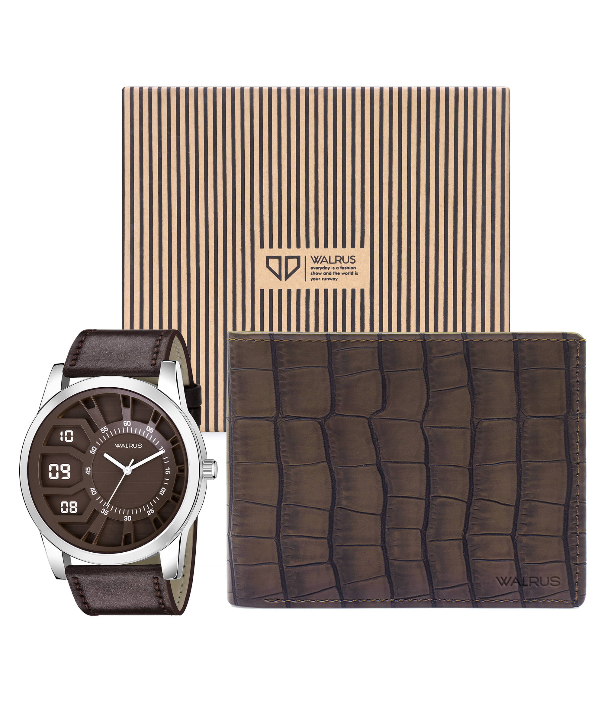     			Walrus Brown PU Analog Men's Watch