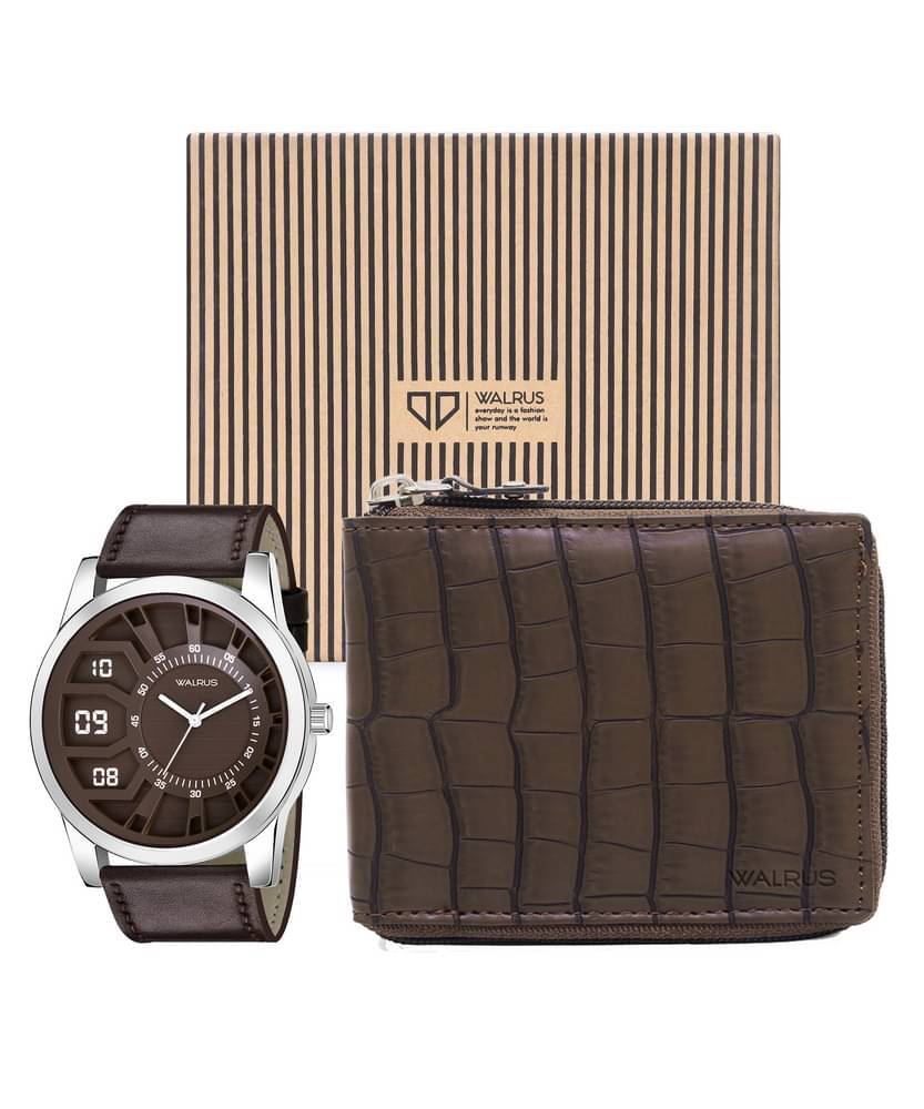     			Walrus Brown PU Analog Men's Watch