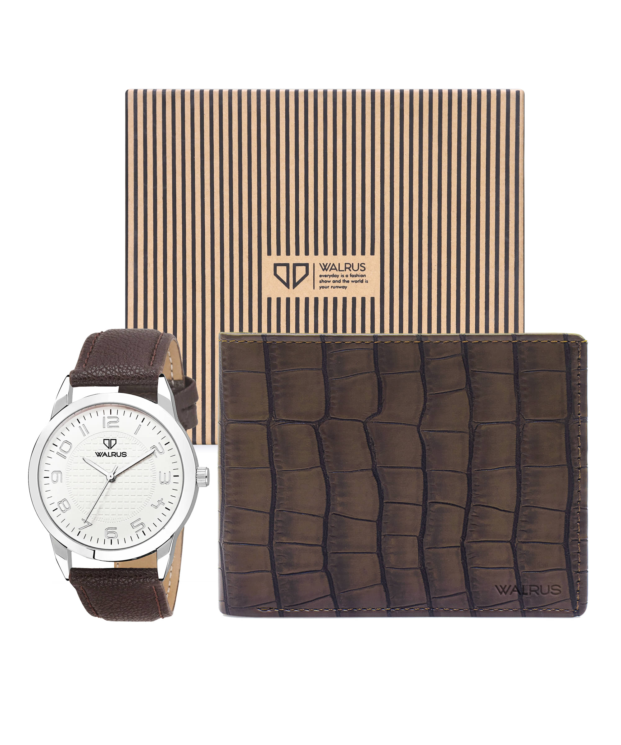     			Walrus Brown PU Analog Men's Watch
