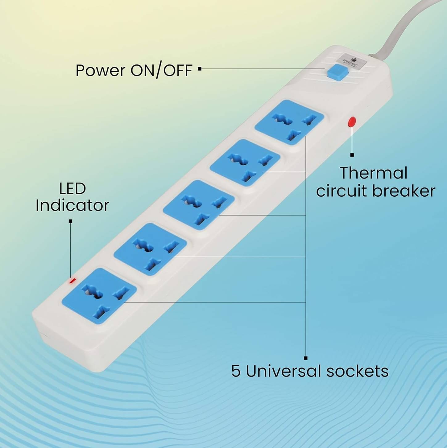     			Zebronics 5 Socket Extension Board