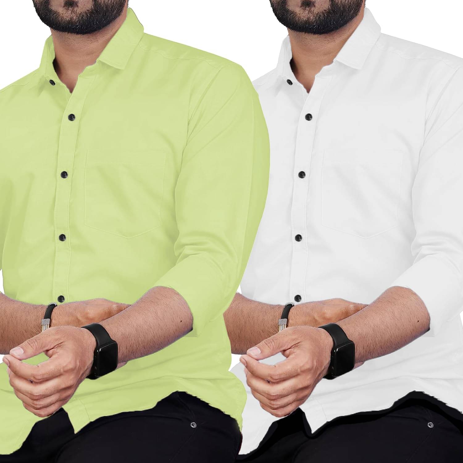 Apektra Cotton Blend Slim Fit Solids Full Sleeves Men's Casual Shirt - Sea Green ( Pack of 2 ) Apektra Cotton Blend Slim Fit Solids Full Sleeves Men's Casual Shirt - Sea Green ( Pack of 2 )