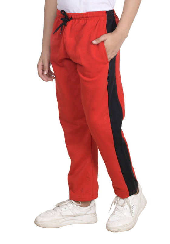     			IndiWeaves Pack of 1 Boys Fleece Trackpant ( Red )