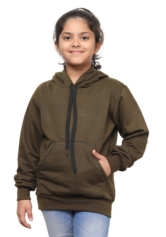     			IndiWeaves Pack of 1 Girls Fleece Sweatshirt ( Sea Green )