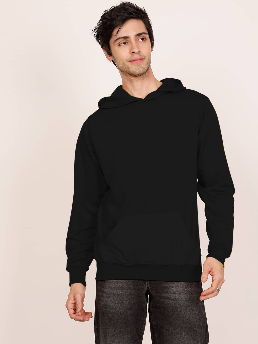 Leotude Fleece Hooded Men's Sweatshirt - Black ( Pack of 1 )