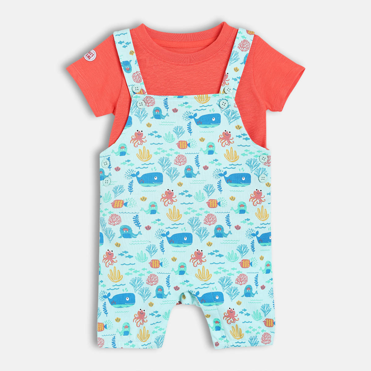     			MINI KLUB Pack of 1 Baby Boys Cotton Dungaree Sets ( Multicolor )