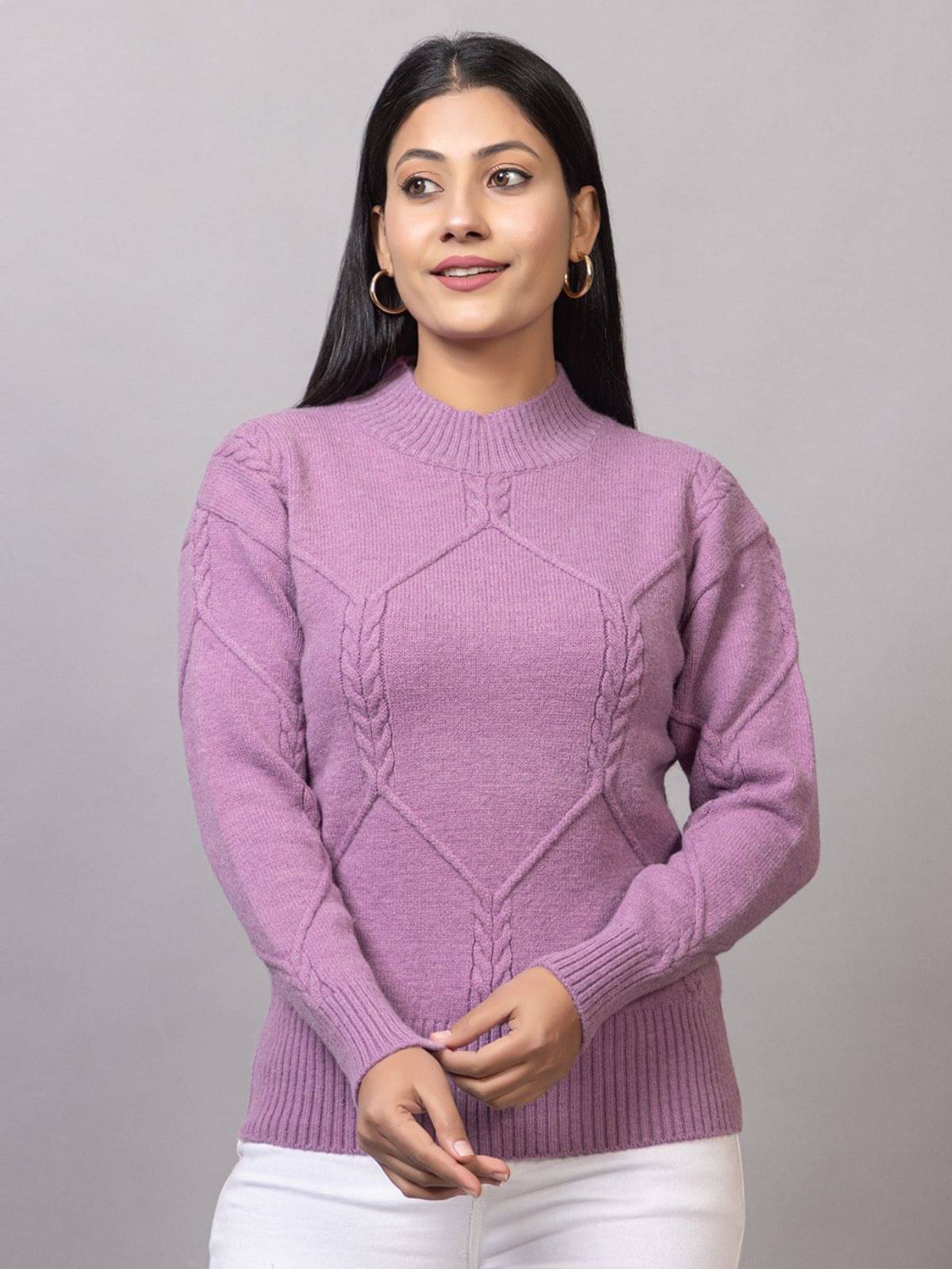     			MISDYNAMIC Women Acrylic Round Neck Cardigan ( Multicolor )