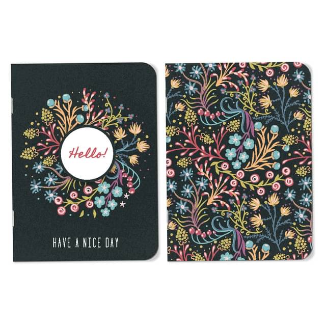 Sketchfab A5 Handy Diary notebook Unique Stationery items, Easy to Carry Unruled, Plain Cute Set of 2 for Writing, Notes, Notebooks - Journal Diary book (Hello Have a Nice Day - Black) Sketchfab A5 Handy Diary notebook Unique Stationery items, Easy to Carry Unruled, Plain Cute Set of 2 for Writing, Notes, Notebooks - Journal Diary book (Hello Have a Nice Day - Black)
