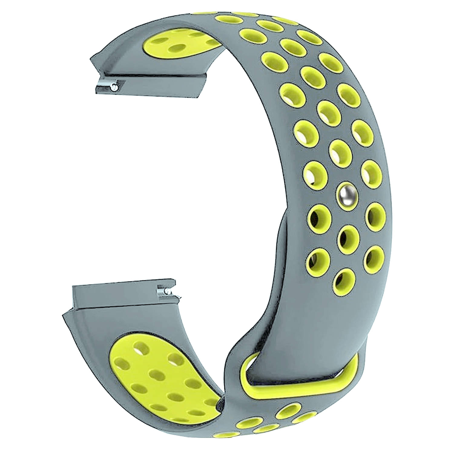 ACM Watch Strap Silicone Belt 22mm compatible with Pebble Neo Smartwatch Sports Dot Band Grey with Neon Green ACM Watch Strap Silicone Belt 22mm compatible with Pebble Neo Smartwatch Sports Dot Band Grey with Neon Green