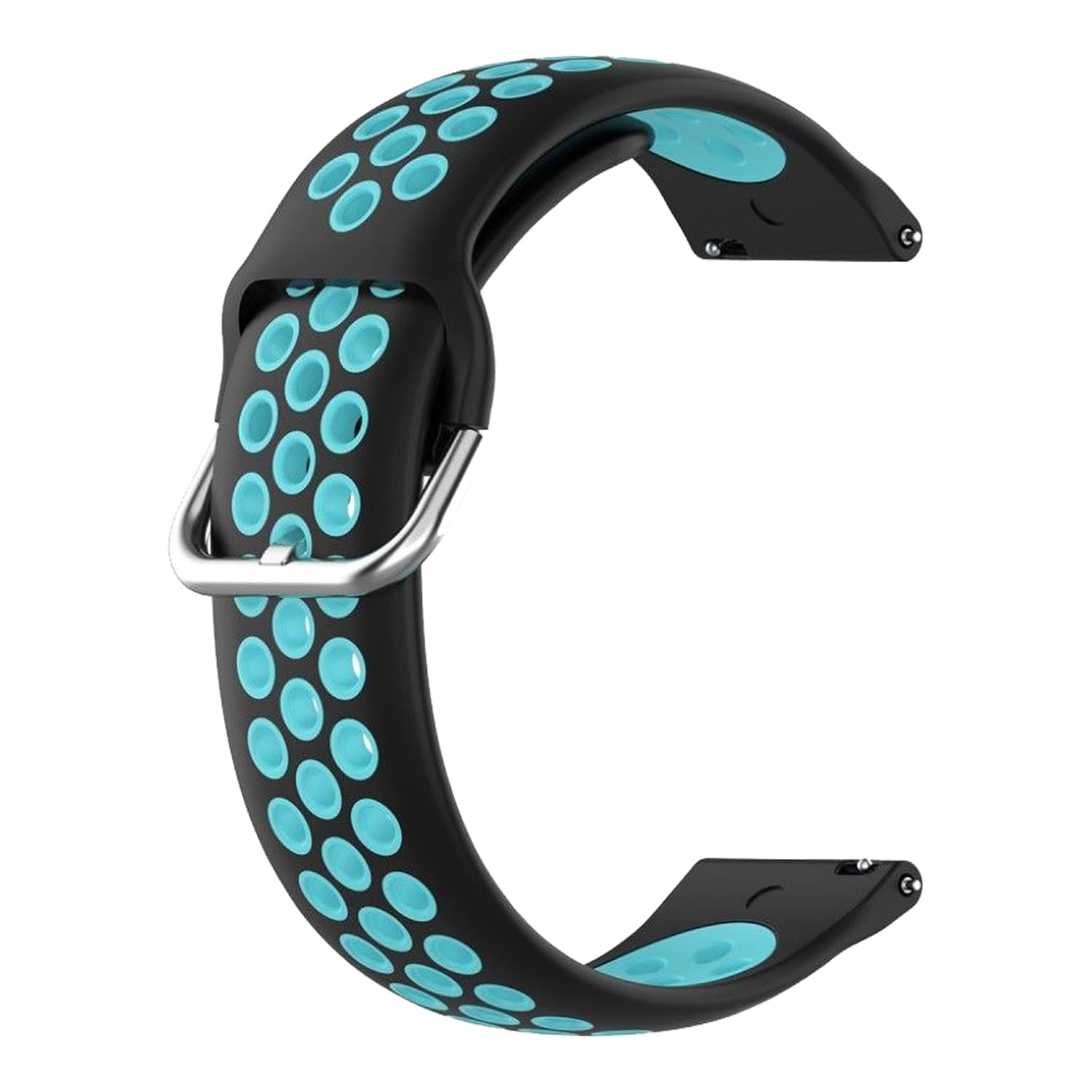     			ACM Watch Strap Silicone Belt 22mm compatible with Boat Lunar Oasis Smartwatch Breatheable Dual Color Dot Band Black with Blue