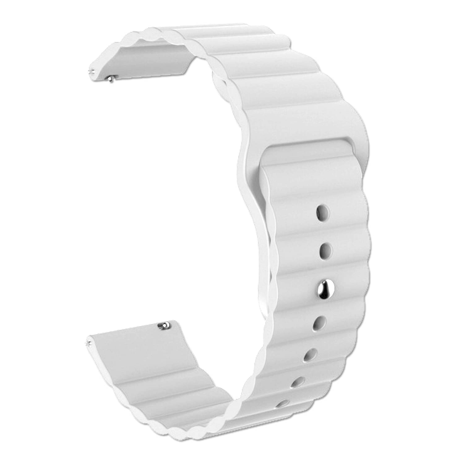 ACM Watch Strap Wave Design Silicone Belt 22mm compatible with Maxima Max Pro Apex Smartwatch Sports Band White ACM Watch Strap Wave Design Silicone Belt 22mm compatible with Maxima Max Pro Apex Smartwatch Sports Band White