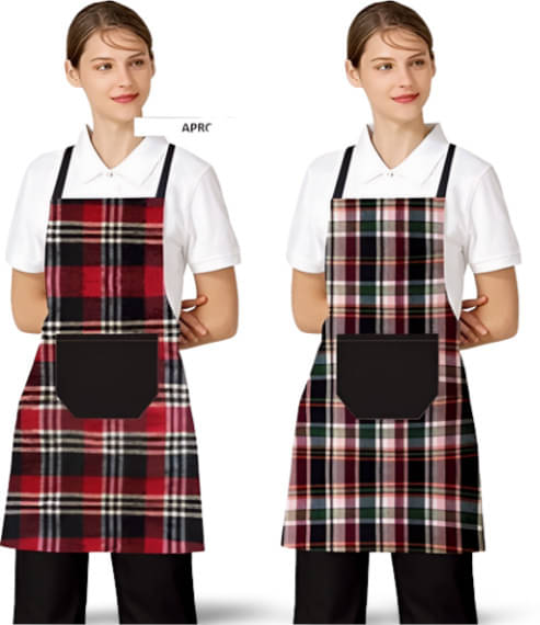     			CreadCraft Cotton Checks Kitchen Apron with 1 Center Pocket ( Pack of 2 )