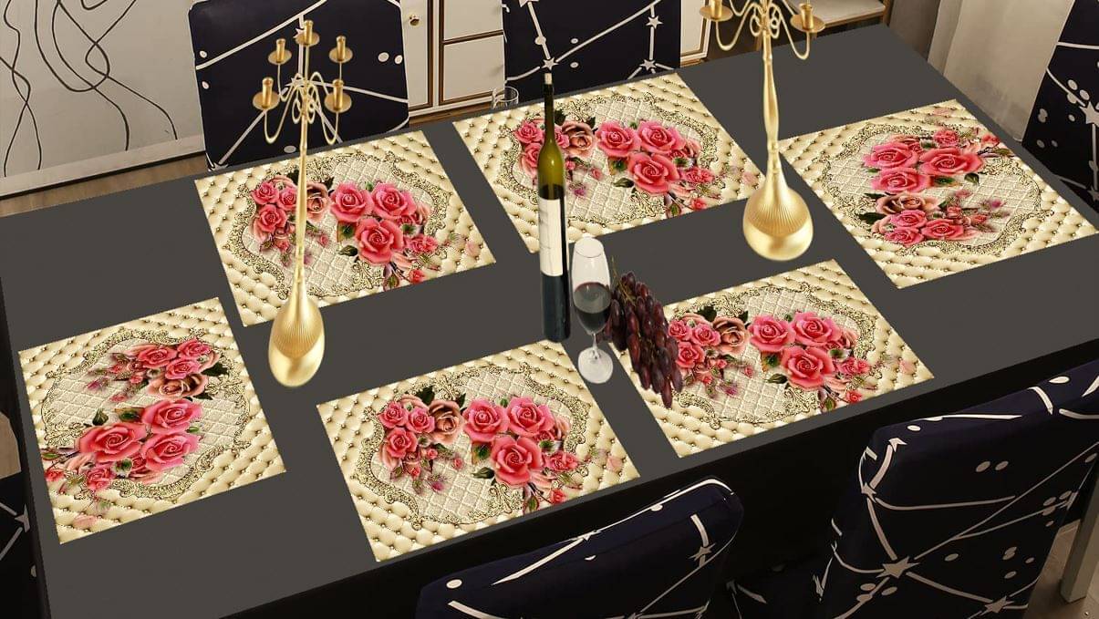     			CreadCraft PVC Solid Rectangle Table Mats ( 40 cm x 30 cm ) Pack of 1 - Multi