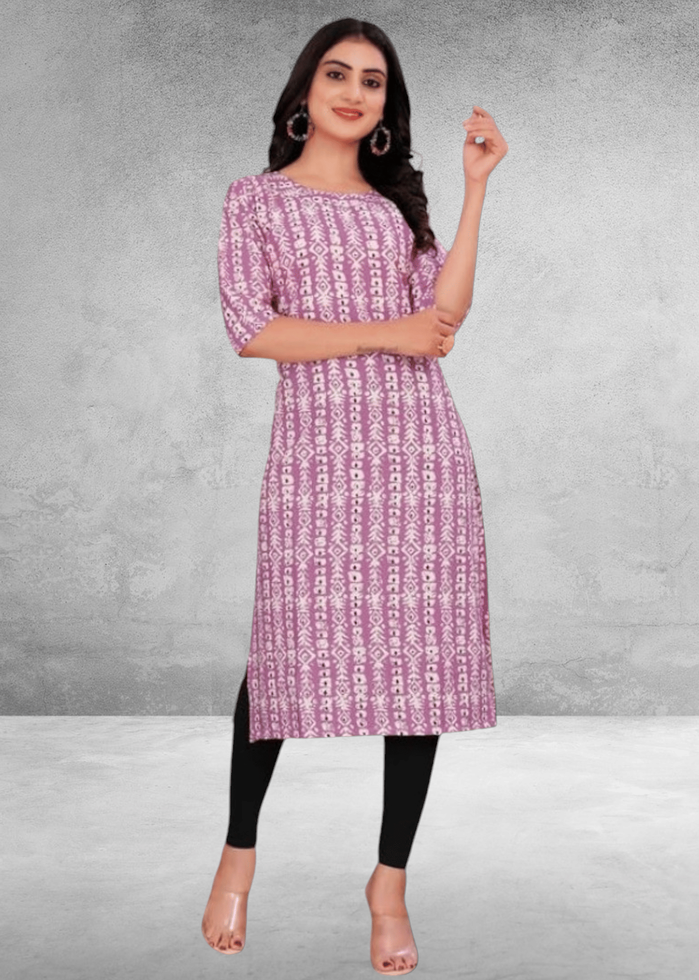 Dream Beauty Fashion Pack of 1 Crepe Printed Straight Women's Kurti - ( Pink ) Dream Beauty Fashion Pack of 1 Crepe Printed Straight Women's Kurti - ( Pink )