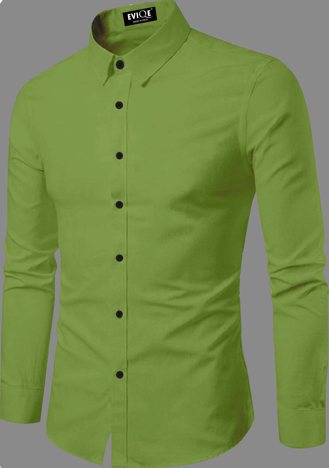     			Eviqe Cotton Blend Regular Fit Solids Full Sleeves Men's Casual Shirt - Green ( Pack of 1 )