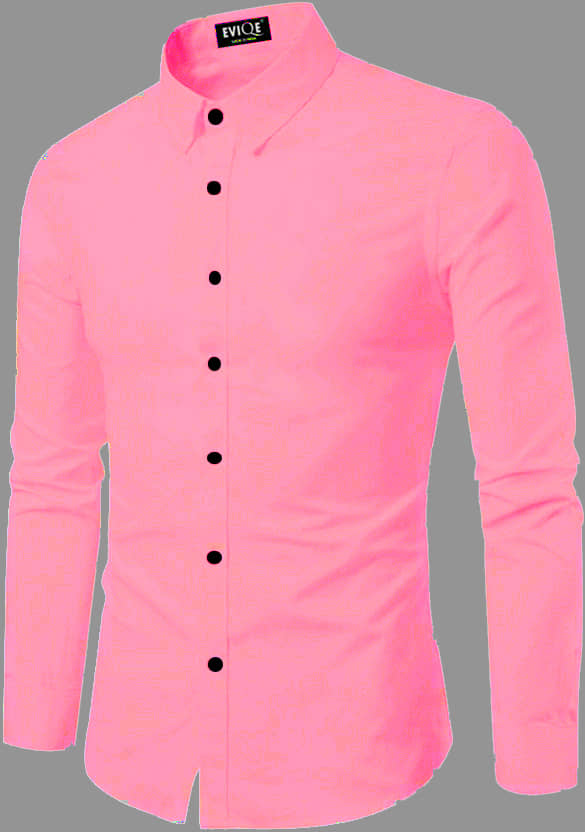 Eviqe Cotton Blend Regular Fit Solids Full Sleeves Men's Casual Shirt - Pink ( Pack of 1 )