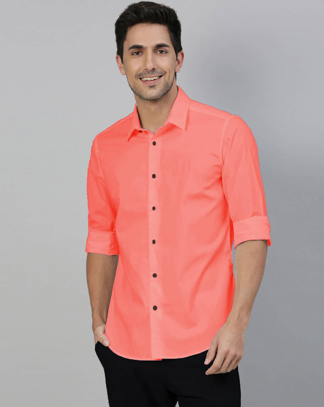 Eviqe Cotton Blend Regular Fit Solids Full Sleeves Men's Casual Shirt - Orange ( Pack of 1 ) Eviqe Cotton Blend Regular Fit Solids Full Sleeves Men's Casual Shirt - Orange ( Pack of 1 )