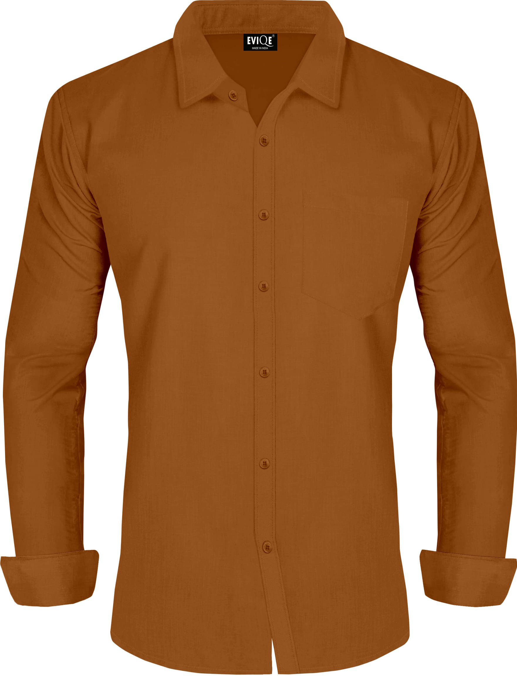 Eviqe Cotton Blend Regular Fit Solids Full Sleeves Men's Casual Shirt - Orange ( Pack of 1 ) Eviqe Cotton Blend Regular Fit Solids Full Sleeves Men's Casual Shirt - Orange ( Pack of 1 )