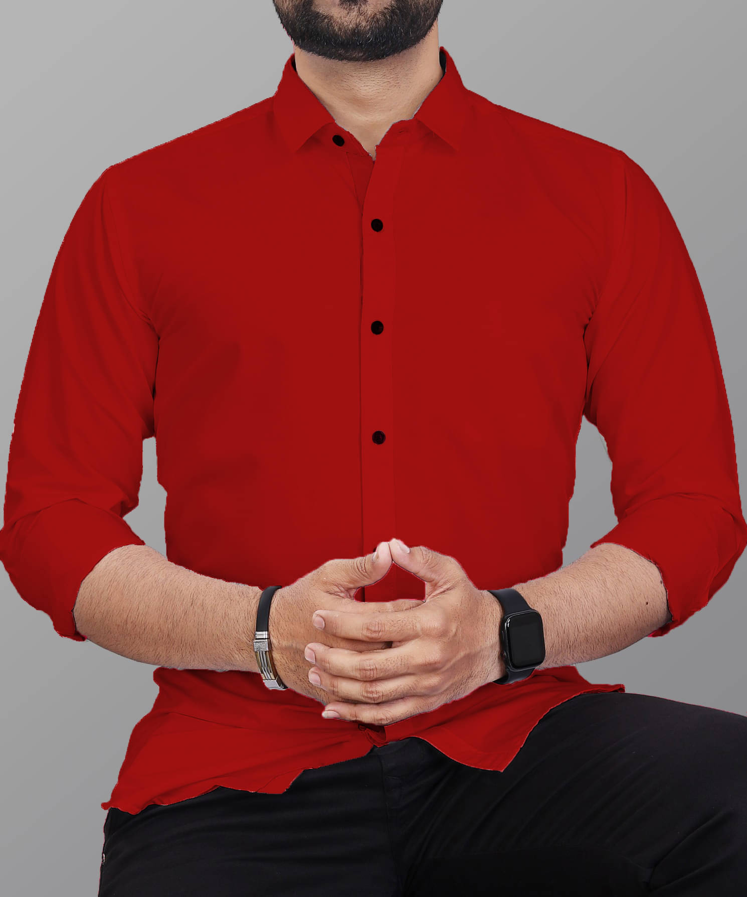     			Eviqe Cotton Blend Regular Fit Solids Full Sleeves Men's Casual Shirt - Red ( Pack of 1 )