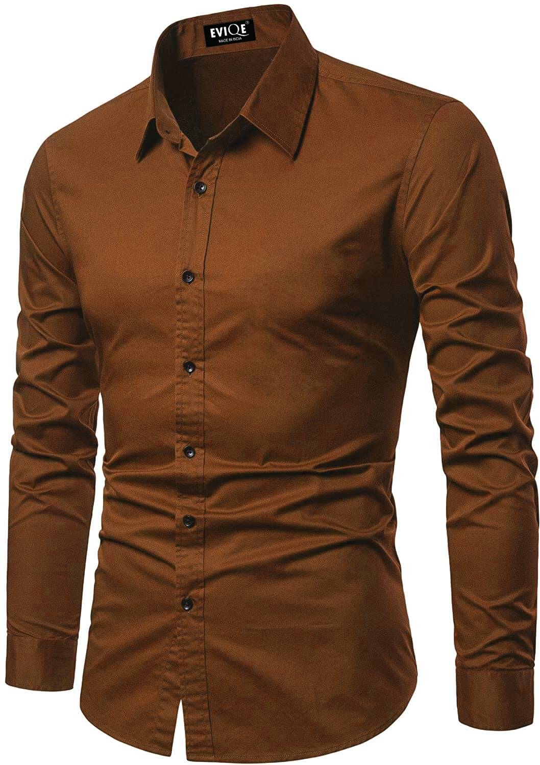 Eviqe Cotton Blend Regular Fit Solids Full Sleeves Men's Casual Shirt - Orange ( Pack of 1 ) Eviqe Cotton Blend Regular Fit Solids Full Sleeves Men's Casual Shirt - Orange ( Pack of 1 )