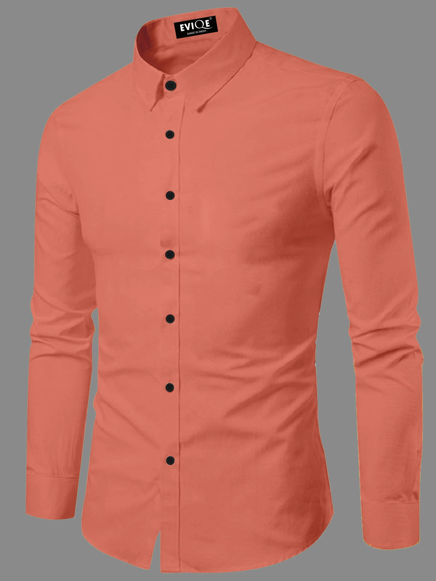Eviqe Cotton Blend Regular Fit Solids Full Sleeves Men's Casual Shirt - Orange ( Pack of 1 ) Eviqe Cotton Blend Regular Fit Solids Full Sleeves Men's Casual Shirt - Orange ( Pack of 1 )