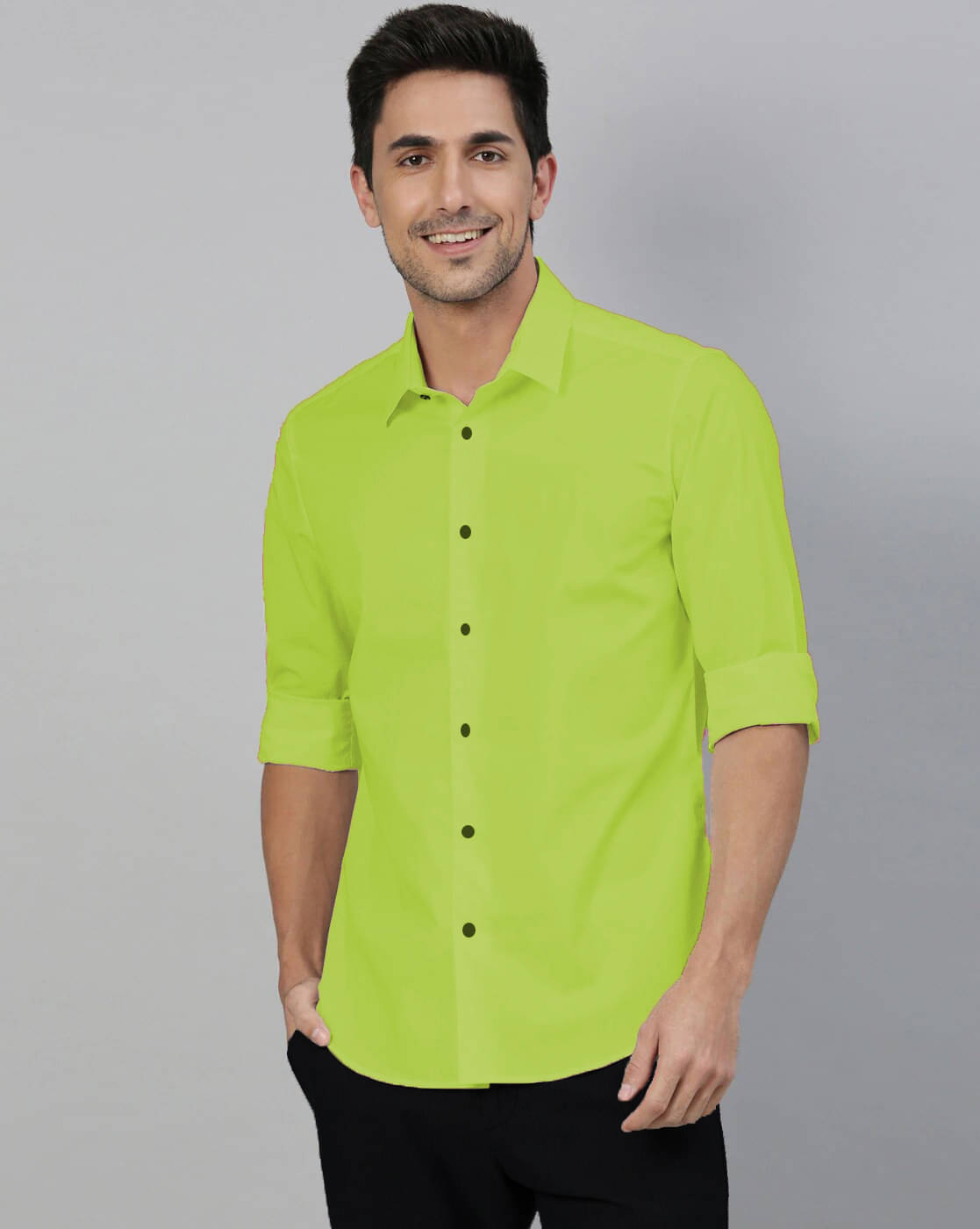     			Eviqe Cotton Blend Regular Fit Solids Full Sleeves Men's Casual Shirt - Mint Green ( Pack of 1 )