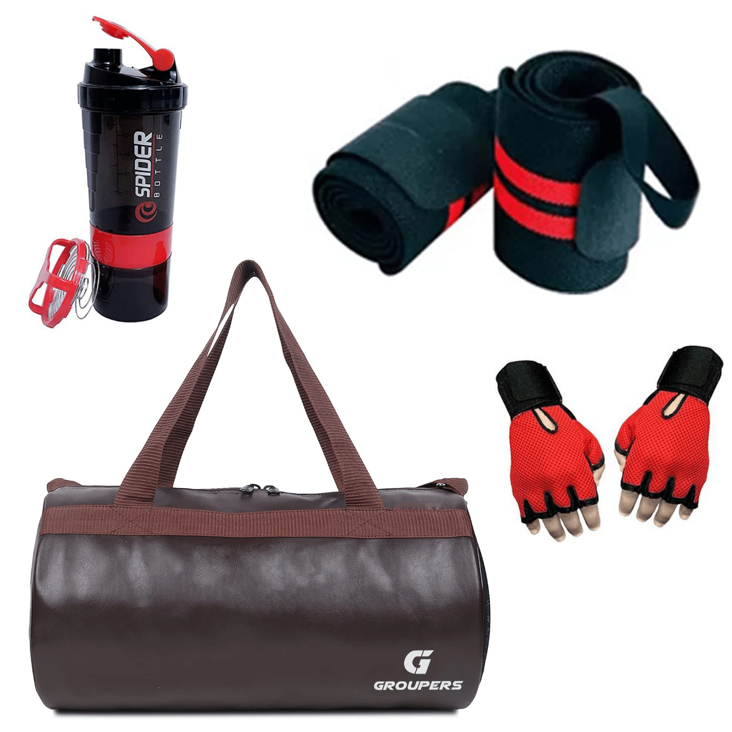     			GROUPERS P.U. Brown 20 Ltrs Gym Bag
