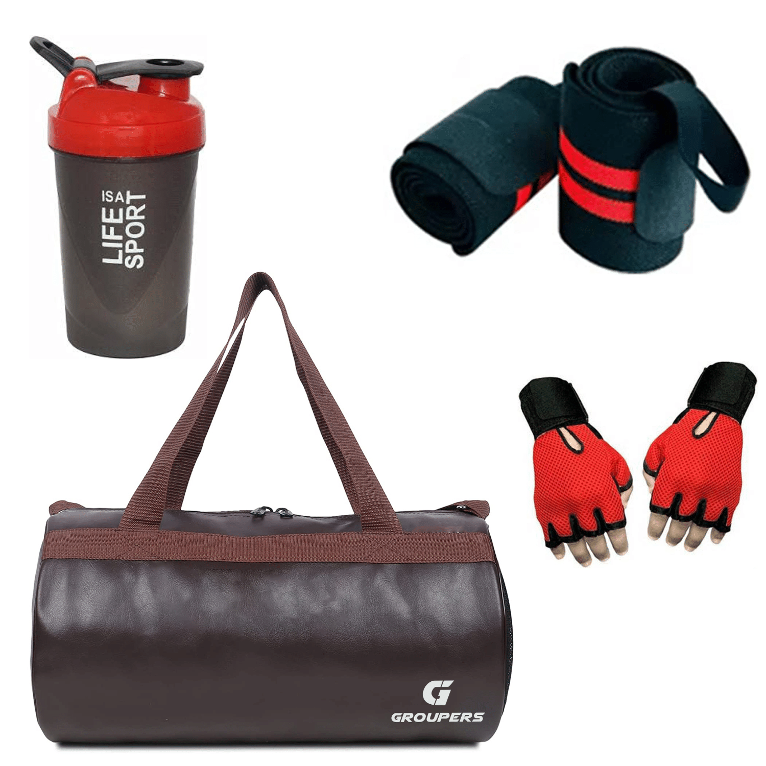     			GROUPERS P.U. Brown 20 Ltrs Gym Bag
