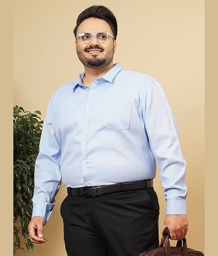 HARDSODA Poly Cotton Regular Fit Full Sleeves Men's Formal Shirt - Blue ( Pack of 1 )