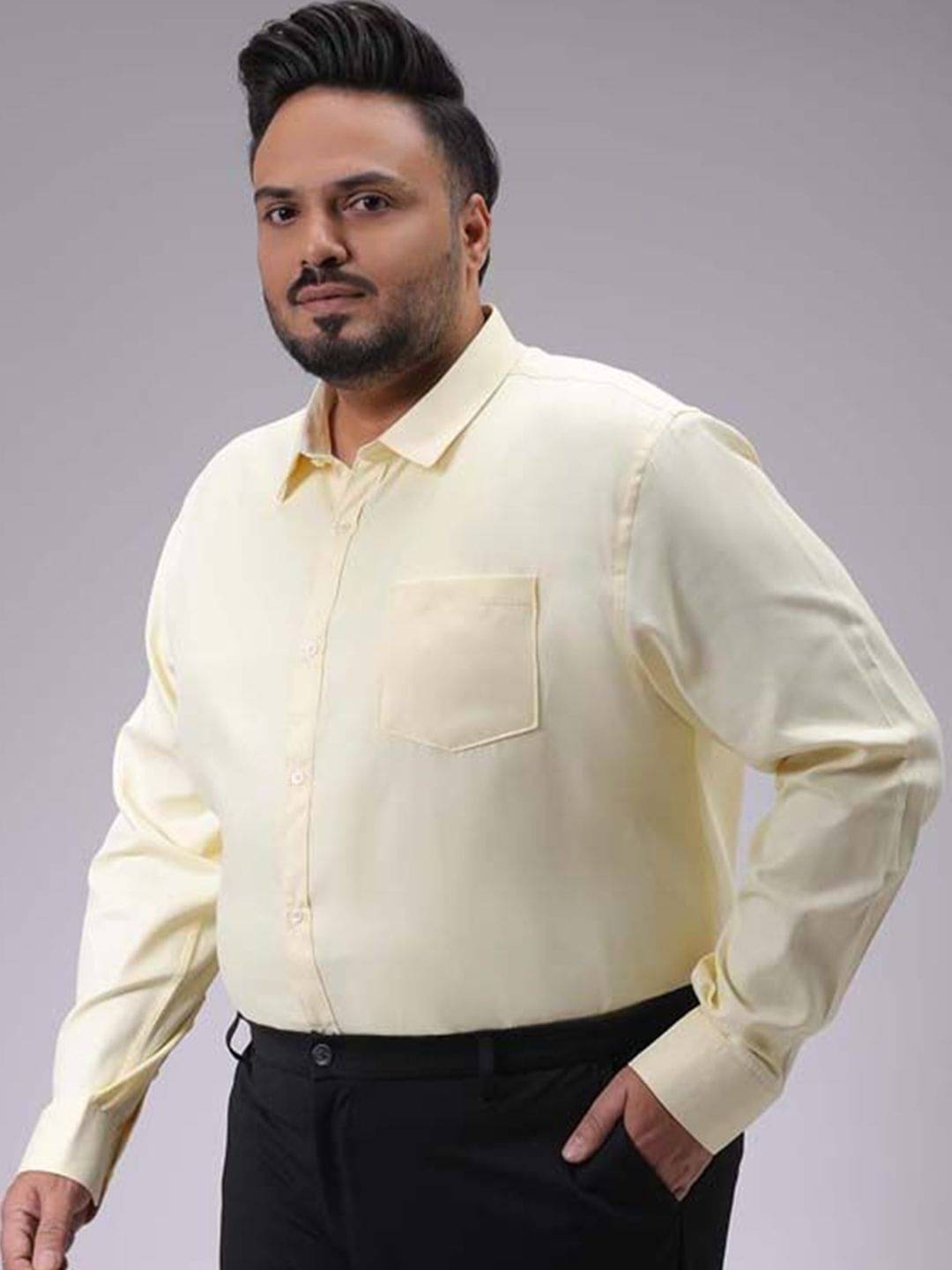 HARDSODA Poly Cotton Regular Fit Full Sleeves Men's Formal Shirt - Yellow ( Pack of 1 ) HARDSODA Poly Cotton Regular Fit Full Sleeves Men's Formal Shirt - Yellow ( Pack of 1 )