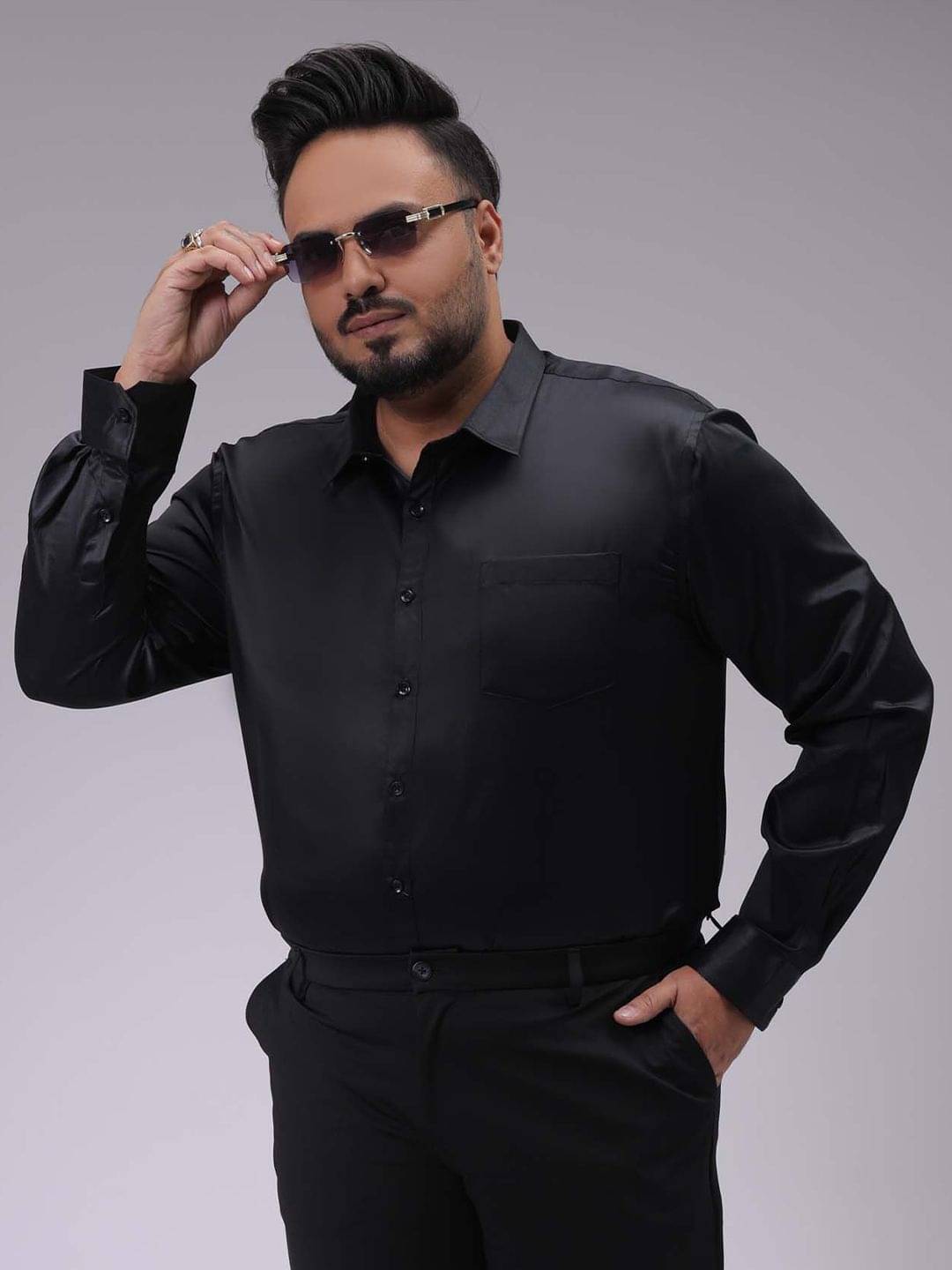 HARDSODA Poly Cotton Regular Fit Full Sleeves Men's Formal Shirt - Black ( Pack of 1 ) HARDSODA Poly Cotton Regular Fit Full Sleeves Men's Formal Shirt - Black ( Pack of 1 )