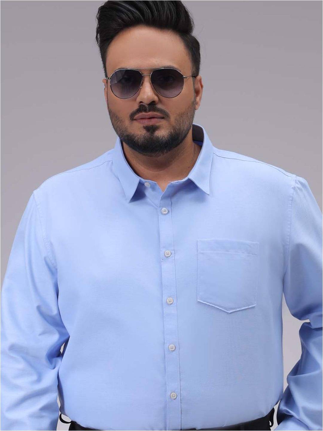 HARDSODA Poly Cotton Regular Fit Full Sleeves Men's Formal Shirt - Blue ( Pack of 1 ) HARDSODA Poly Cotton Regular Fit Full Sleeves Men's Formal Shirt - Blue ( Pack of 1 )