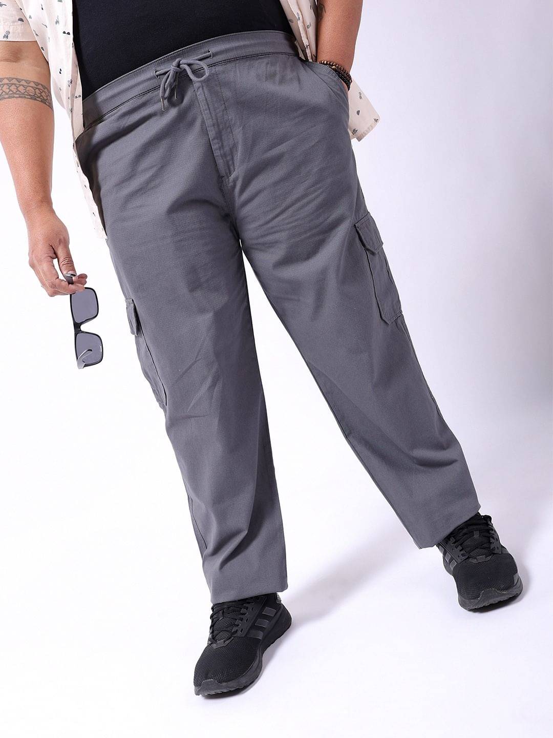     			HARDSODA Regular Flat Men's Cargos - Grey ( Pack of 1 )
