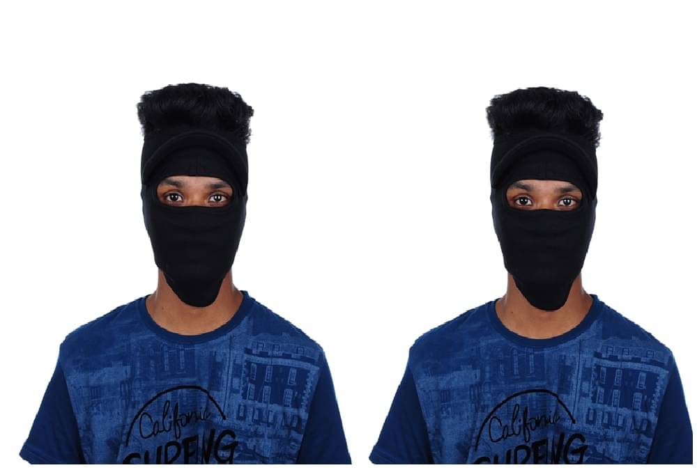     			Im Unique Black Bike Face Mask Riding Mask for Men & Women (Pack Of 2)