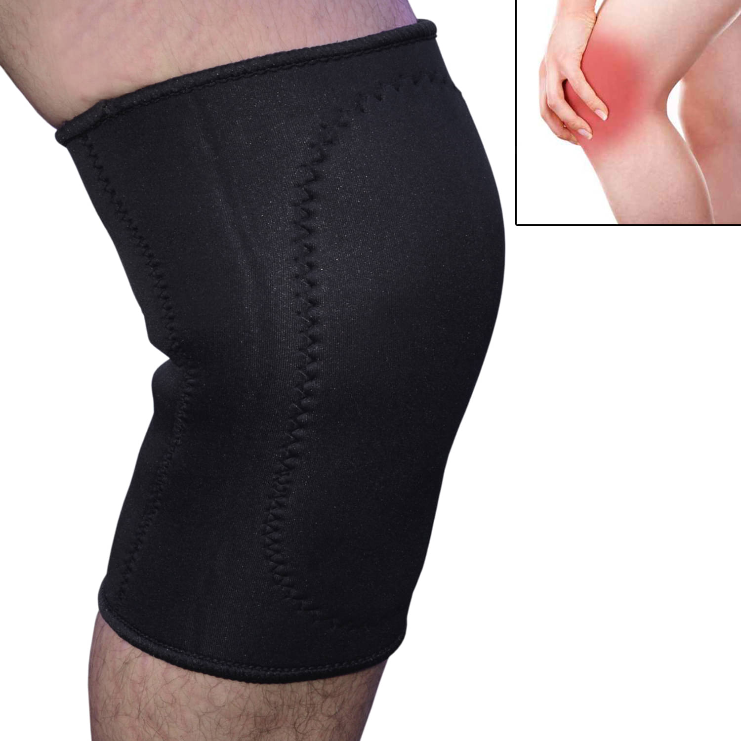     			JMALL Unisex Sports Knee Supports Pair of 1 Black ( Free Size - Size )