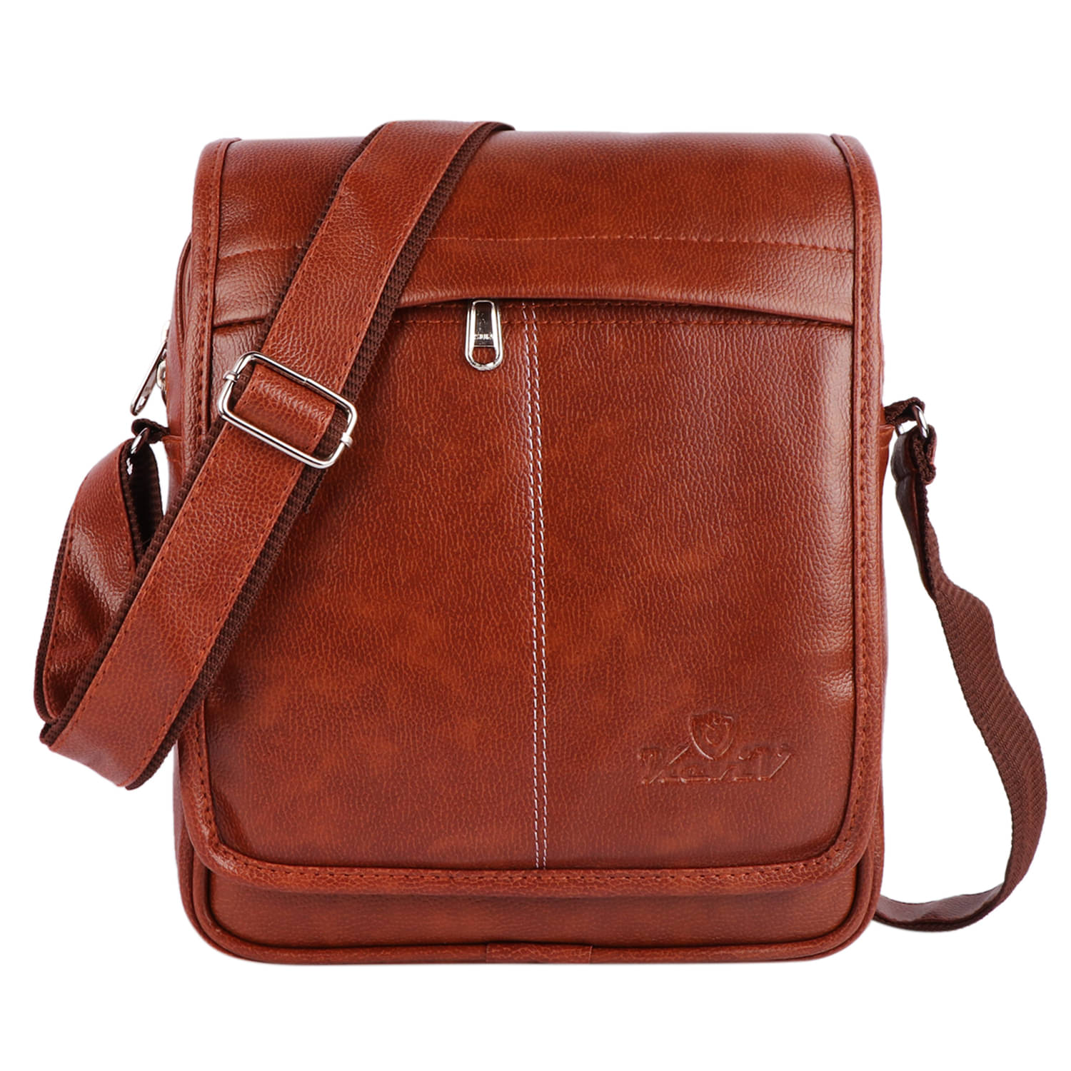     			Keviv Tan Solid Messenger Bag