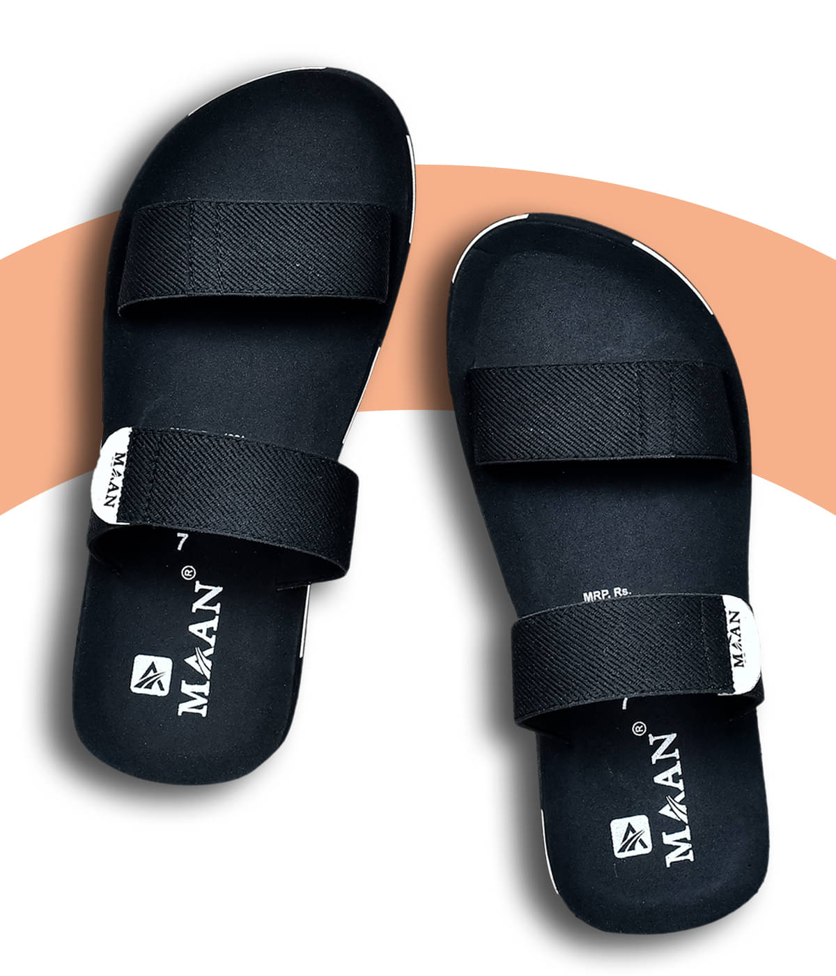     			MAAN Black Men's Slide Flip Flop