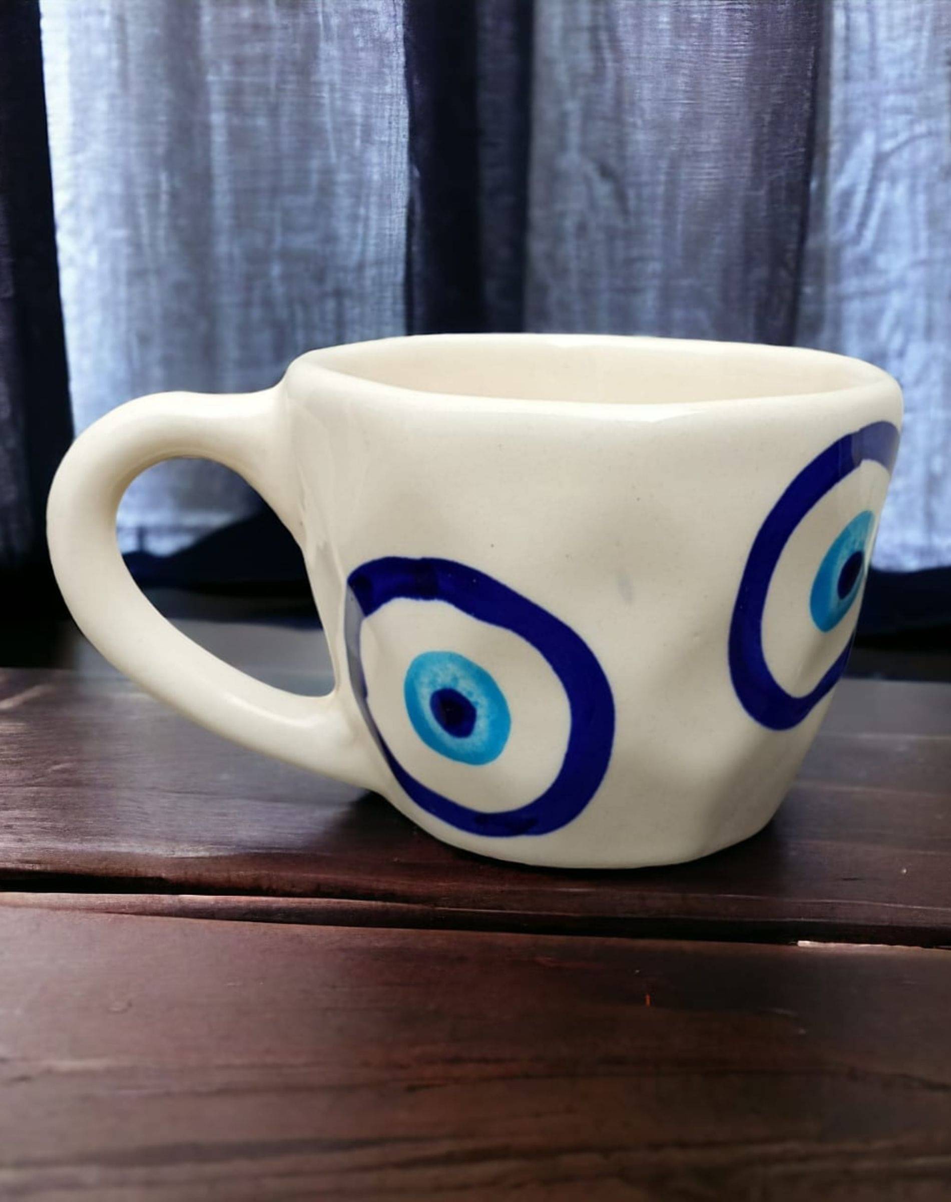 Malaikah Evil Eye Cp & Sucr Geometric Ceramic Coffee Mug 200 mL ( Pack of 1 ) Malaikah Evil Eye Cp & Sucr Geometric Ceramic Coffee Mug 200 mL ( Pack of 1 )