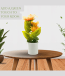 OneWish - Multicolor Sunflower Artificial Flowers With Pot ( Pack of 1 )